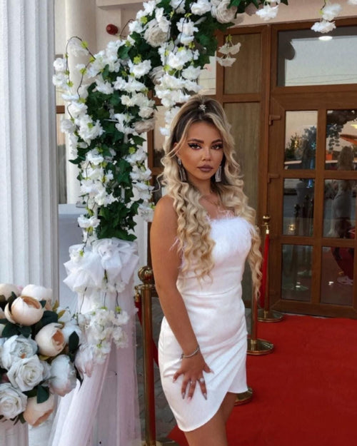 Rochie Aniela Alb/Negru - Buticul Evei