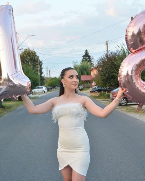 Rochie Aniela Alb/Negru - Buticul Evei