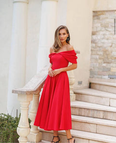 Rochie Celine Rosu - Buticul Evei