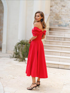 Rochie Celine Rosu - Buticul Evei