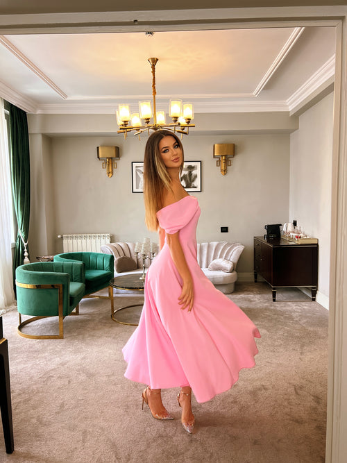 Rochie Celine Roz - Buticul Evei