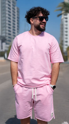 Set 2 Piese Bărbați Tricou + Short ZIAN – Roz