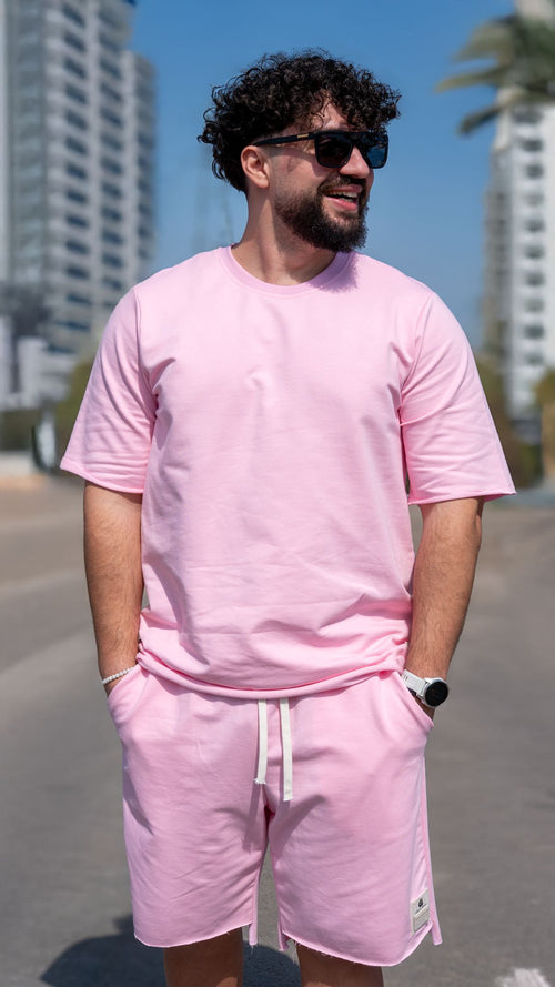 Set 2 Piese Bărbați Tricou + Short ZIAN – Roz
