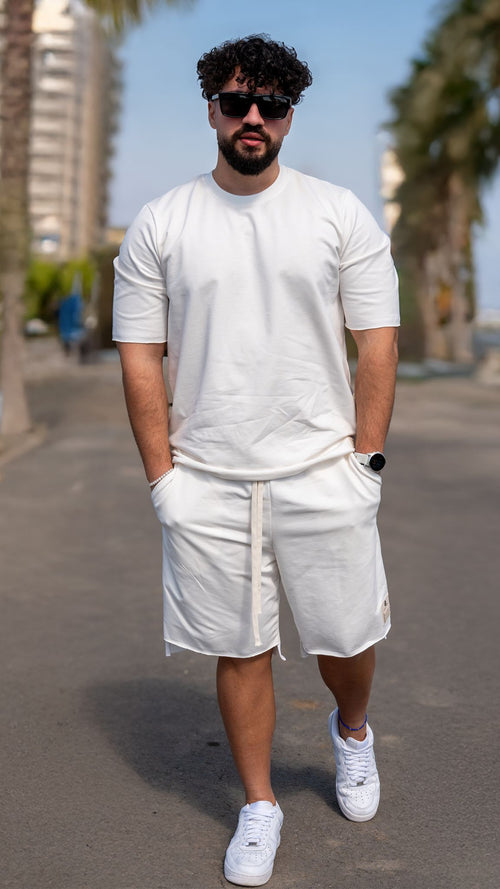 Set 2 Piese Bărbați Tricou + Short ZIAN – Alb