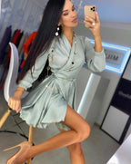 Rochie din satin fin, eleganta, pentru petreceri sau evenimente elegante, domnisoare de onoare.